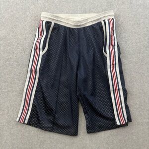 Men's Pistol Pete Navy Athletic Shorts with Striped Design